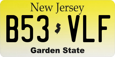 NJ license plate B53VLF