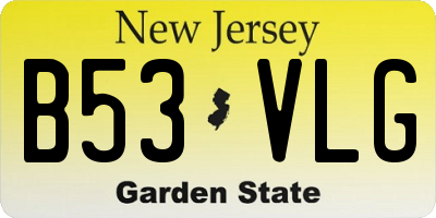 NJ license plate B53VLG