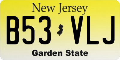 NJ license plate B53VLJ