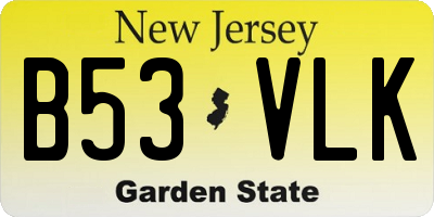 NJ license plate B53VLK