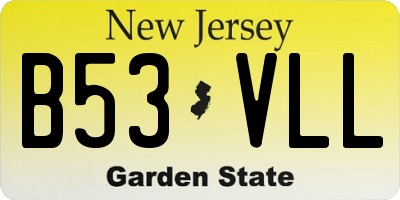 NJ license plate B53VLL