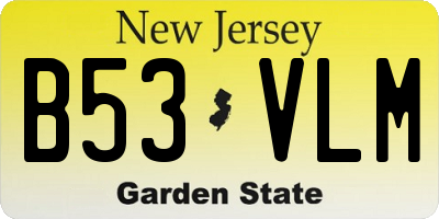 NJ license plate B53VLM