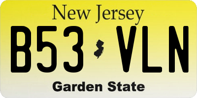 NJ license plate B53VLN
