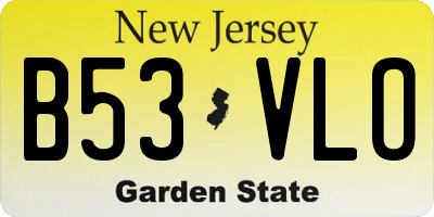 NJ license plate B53VLO