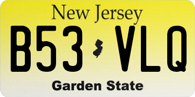 NJ license plate B53VLQ