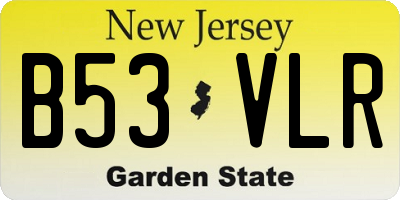 NJ license plate B53VLR
