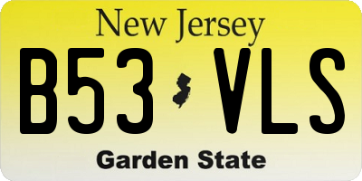 NJ license plate B53VLS