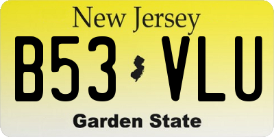 NJ license plate B53VLU