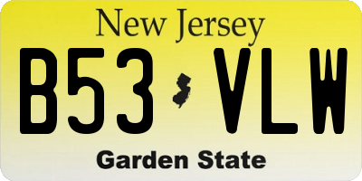 NJ license plate B53VLW