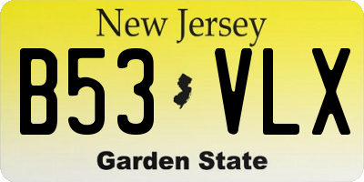 NJ license plate B53VLX