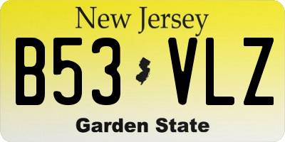 NJ license plate B53VLZ