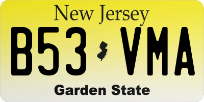 NJ license plate B53VMA