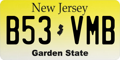 NJ license plate B53VMB