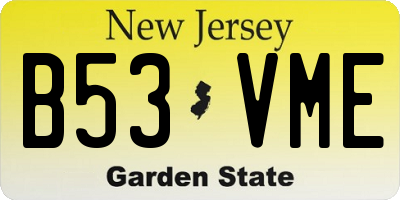 NJ license plate B53VME