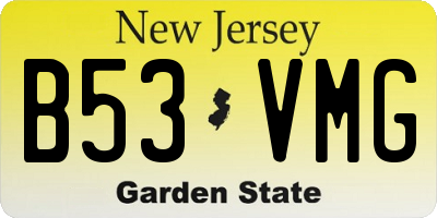 NJ license plate B53VMG