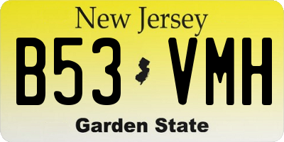 NJ license plate B53VMH