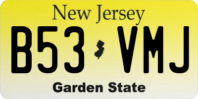 NJ license plate B53VMJ