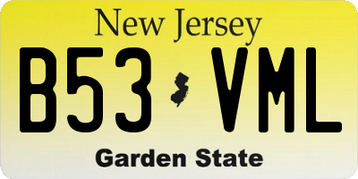 NJ license plate B53VML
