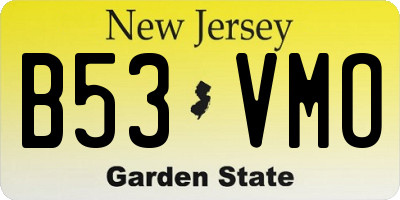 NJ license plate B53VMO
