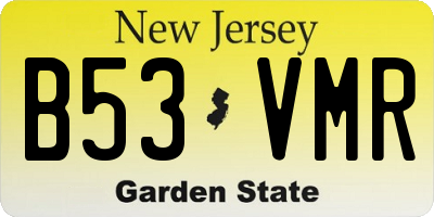 NJ license plate B53VMR