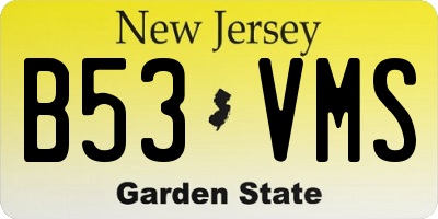 NJ license plate B53VMS