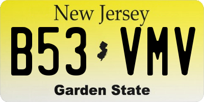 NJ license plate B53VMV