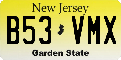 NJ license plate B53VMX