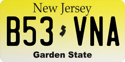 NJ license plate B53VNA