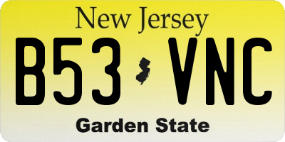 NJ license plate B53VNC
