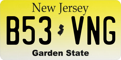 NJ license plate B53VNG