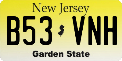 NJ license plate B53VNH