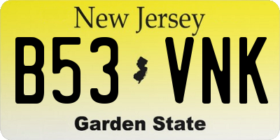 NJ license plate B53VNK