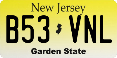 NJ license plate B53VNL