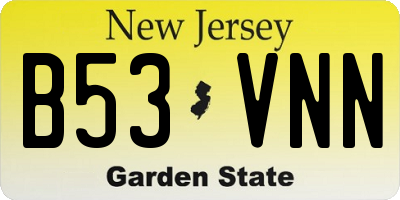 NJ license plate B53VNN