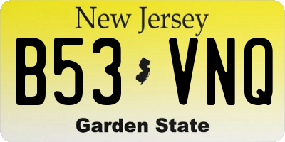 NJ license plate B53VNQ