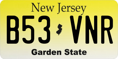 NJ license plate B53VNR