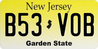 NJ license plate B53VOB