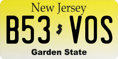 NJ license plate B53VOS