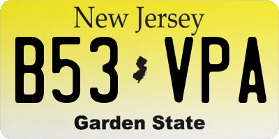 NJ license plate B53VPA