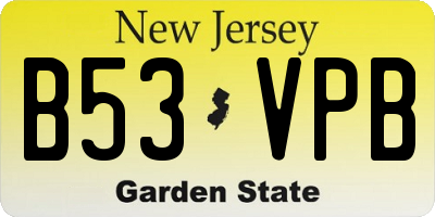 NJ license plate B53VPB