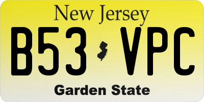 NJ license plate B53VPC