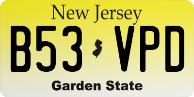 NJ license plate B53VPD