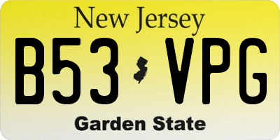 NJ license plate B53VPG