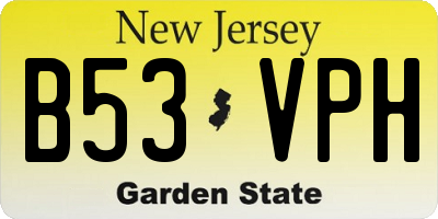 NJ license plate B53VPH