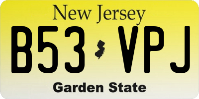 NJ license plate B53VPJ