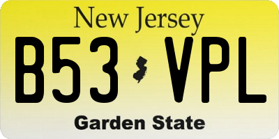 NJ license plate B53VPL