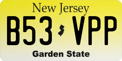NJ license plate B53VPP