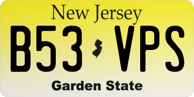 NJ license plate B53VPS