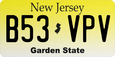 NJ license plate B53VPV