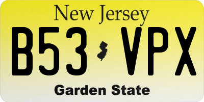 NJ license plate B53VPX